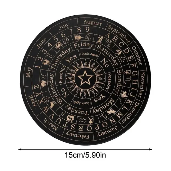 Tablero de péndulo de madera, Luna, estrella, adivinación, energía tallada, tablero de meditación curativo, adornos, tablero Ouija de Altar metafísico