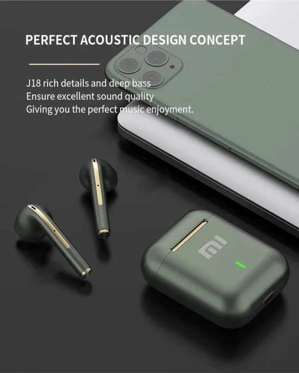 Xiaomi J18 auriculares inalámbricos Bluetooth HiFI micrófono estéreo intrauditivo táctil impermeable TWS auriculares para juegos con cancelación de ruido