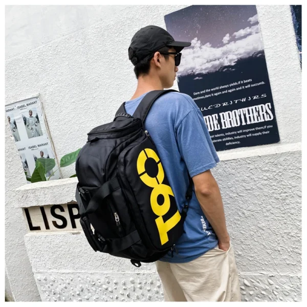 Mochila de viaje T90 para hombre y mujer, bolso de mano grande para gimnasio, Fitness, equipaje, zapato deportivo, hombro, fin de semana
