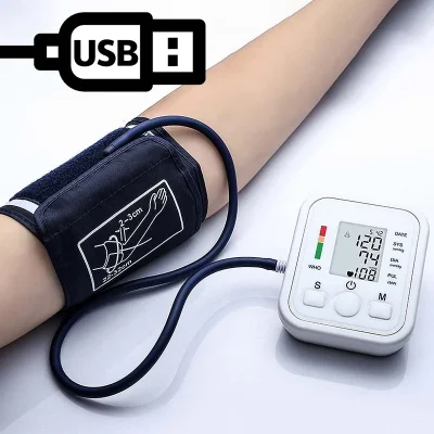 Tonómetro portátil Digital, tensiómetro, Monitor de frecuencia cardíaca, presión arterial del brazo, equipo de BP, automático, médico profesional