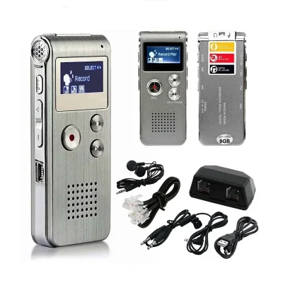 Grabadora de voz de 8GB, reproductor MP3, Mini grabadora de Audio de sonido, Mini unidad Flash USB profesional, dictáfono de grabación
