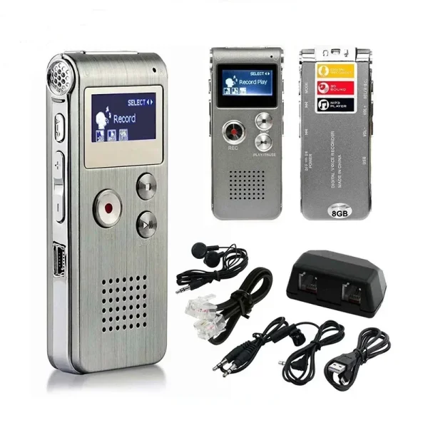 Grabadora de voz de 8GB, reproductor MP3, Mini grabadora de Audio de sonido, Mini unidad Flash USB profesional, dictáfono de grabación