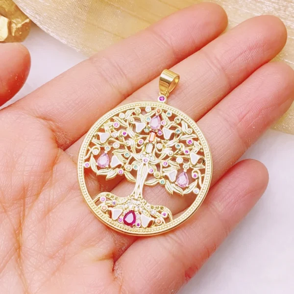 Colgante de lujo Joya DIY con circonita cúbica multicolor esmaltada, dijes griegos de mal de ojo para mujer, hechos a mano, joyería turca.