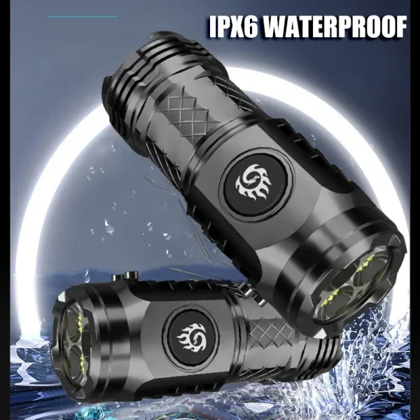 Linterna LED de alta potencia con batería integrada, recargable tipo C con Clip para bolígrafo, linterna de emergencia para acampar al aire libre