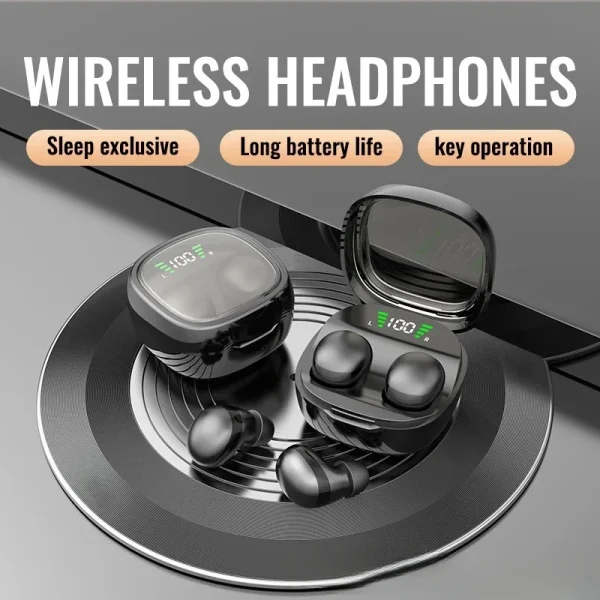 Mini auriculares inalámbricos bluetooth 5,3, auriculares pequeños para dormir, trabajo, deportes, auriculares invisibles HD HIFI, auriculares de calidad de sonido de graves