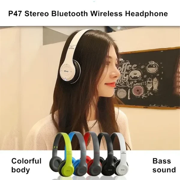 Auriculares inalámbricos 5,0 Bluetooth auriculares bajos plegables con memoria tarjeta TF para iPhone Xiaomi Samsung teléfono con micrófono auriculares
