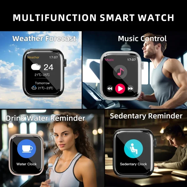 Reloj inteligente respuesta llamada mensaje música salud deporte pulsera Fitness Tracker mujeres hombres serie 8 Smartwatch para Android IOS
