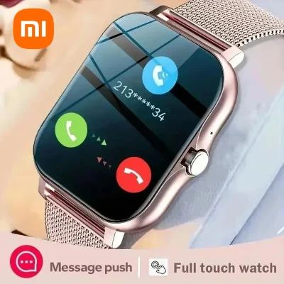 Reloj inteligente Xiaomi 2025 para hombres y mujeres, regalo con pantalla completamente táctil, relojes deportivos digitales con mensajes de Fitness, reloj de pulsera con llamada BT