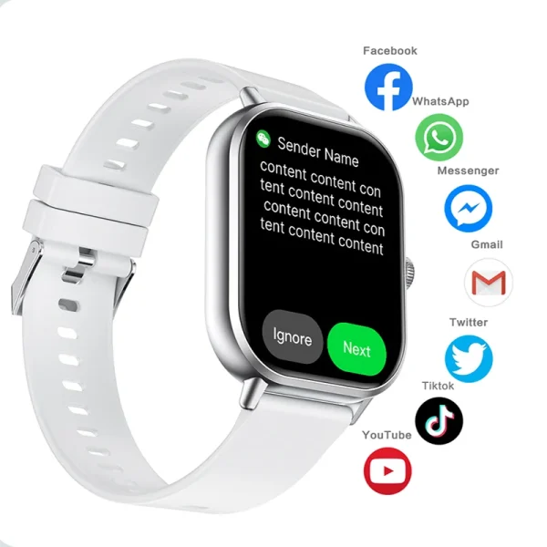 2025 2.01 ''reloj inteligente Bluetooth llamada reproducir música Smartwatch Fitness reloj deporte relojes impermeables para hombres mujeres iPhone Android