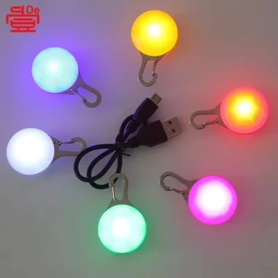 Colgante luminoso para perro con carga USB, colgante luminoso LED para mascotas con etiqueta flash antipérdida para caminar con perro nocturno