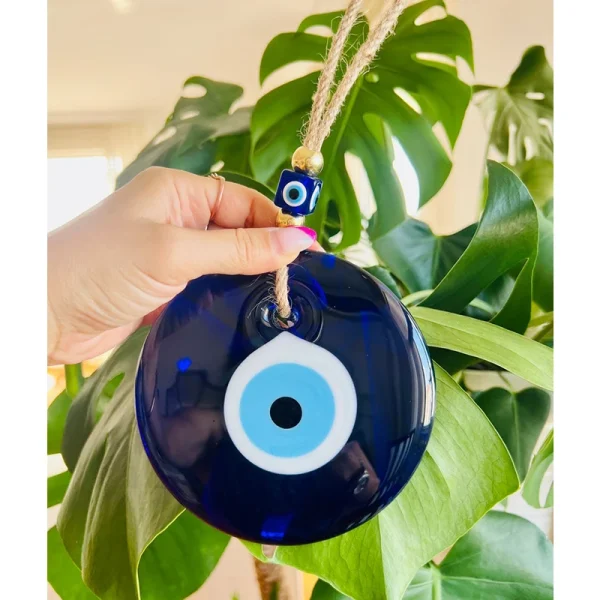 Colgante de pared de mal de ojo, abalorio de pared de ojo azul de cristal, decoración del hogar, Idea de regalo para el hogar, protección de la casa, regalo de mal de ojo turco, decoración de pared