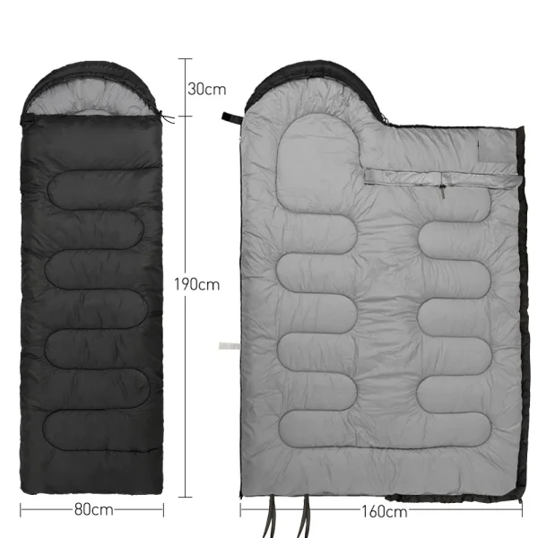 Saco de dormir para acampar, ligero, 4 estaciones, sobre cálido, mochilero, momia al aire libre, saco de dormir de invierno de algodón